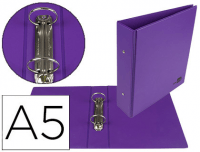 Carpeta PVC A5 con dos anillas redondas 40 mm violeta