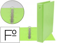 Carpeta PVC Folio con cuatro anillas redondas 40 mm verde pistacho