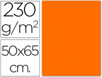 Cartulina fluorescente 50x65cm naranja, 10 cartulinas