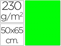 Cartulina fluorescente 50x65cm verde, 10 cartulinas
