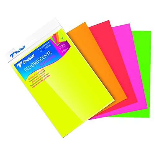 Sadipal - Pack 5 cartulinas fluorescentes multicolor, formato A4 Sadipal - Pack 5 cartulinas fluorescentes multicolor, formato A4