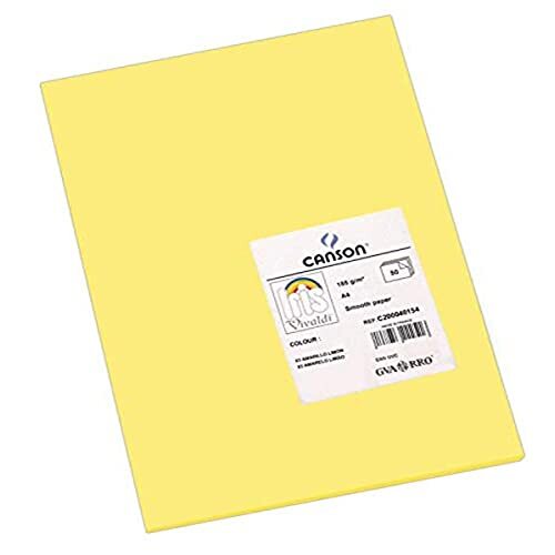 Guarro Canson Iris - Paquete 50 hojas cartulina A4, 185 gramos, 50 hojas, amarillo limón Guarro Canson Iris - Paquete 50 hojas cartulina A4, 185 gramos, 50 hojas, amarillo limón