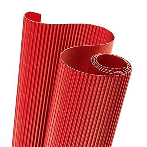 Rollo de cartulina ondulada de 300 g, 50×70 cm, color rojo Rollo de cartulina ondulada de 300 g, 50×70 cm, color rojo