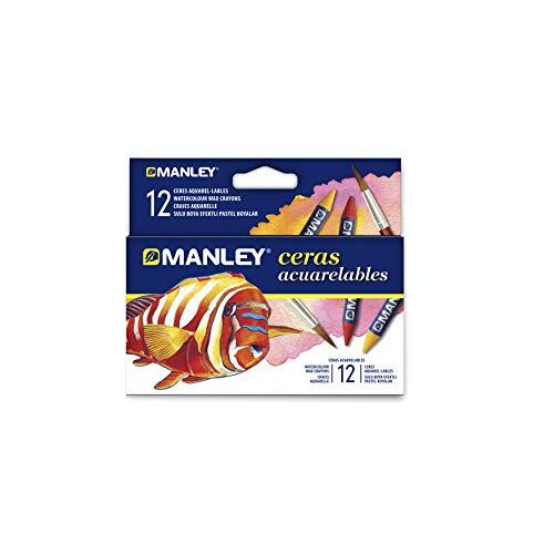 Manley - Estuche 12 ceras acuarelables, colores surtidos Manley - Estuche 12 ceras acuarelables, colores surtidos