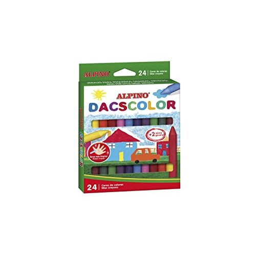 Alpino Dacscolor - Caja 24 ceras de colores, nueva fórmula: más limpias, a partir de 2 años Alpino Dacscolor - Caja 24 ceras de colores, nueva fórmula: más limpias, a partir de 2 años