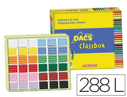 Caja 288 lápices de cera blanda Dacs Classbox