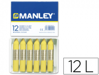 Ceras Manley amarillo claro Nº4 en estuche de 12 barritas