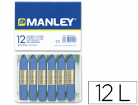 Ceras Manley azul ultramar Nº18 en estuche de 12 barritas