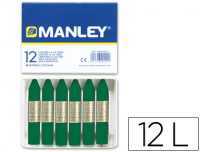 Ceras Manley verde esmeralda Nº 24 en estuche de 12 barritas