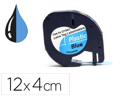 Cinta 12 mm × 4 m negro-ultra azul para Letratag