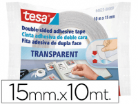Cinta de doble cara transparente Tesa 10m × 15 mm