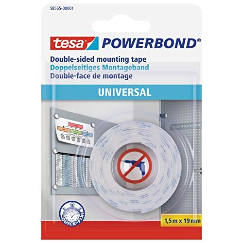 Tesa PowerBond Universal - Cinta doble cara para interior 19 mm × 1.5 m Tesa PowerBond Universal - Cinta doble cara para interior 19 mm × 1.5 m
