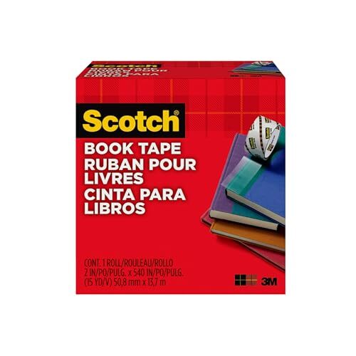 Scotch Book Tape - Cinta adhesiva para reparar libros, 50.8 mm × 13.7 m Scotch Book Tape - Cinta adhesiva para reparar libros, 50.8 mm × 13.7 m