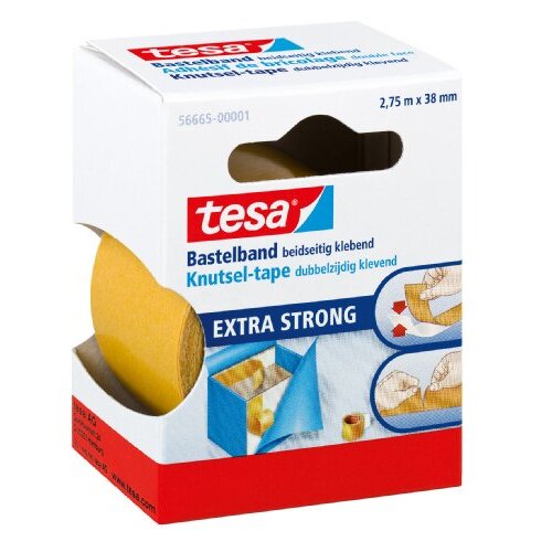 Tesa Extra Strong - Cinta adhesiva para manualidades, muy fuerte, 38 mm × 2.75 m Tesa Extra Strong - Cinta adhesiva para manualidades, muy fuerte, 38 mm × 2.75 m