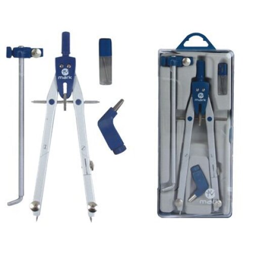 Compás con ajuste micrométrico rápido, adaptador y alargadera Compás con ajuste micrométrico rápido, adaptador y alargadera