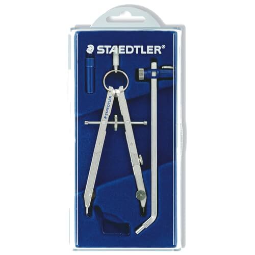 Compas Staedtler Mars 551, micrométrico con husillo y rueda central, alargadera, estuche Compas Staedtler Mars 551, micrométrico con husillo y rueda central, alargadera, estuche