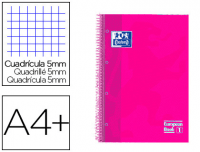 Cuaderno cuadriculado Oxford European Book 1 A4+ 80h rosa frambuesa
