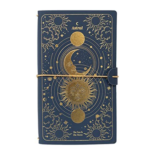 Cuaderno de viajes astrales en cuero sintético 196×120 mm