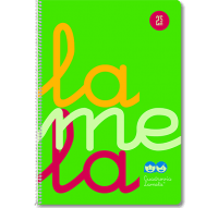 Cuaderno Lamela folio, tapa plástico, cuadrovía 2.5 mm, verde