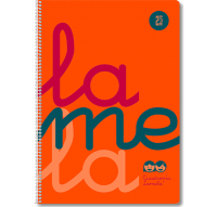 Cuaderno Lamela folio, tapa plástico, cuadrovía 4 mm, naranja