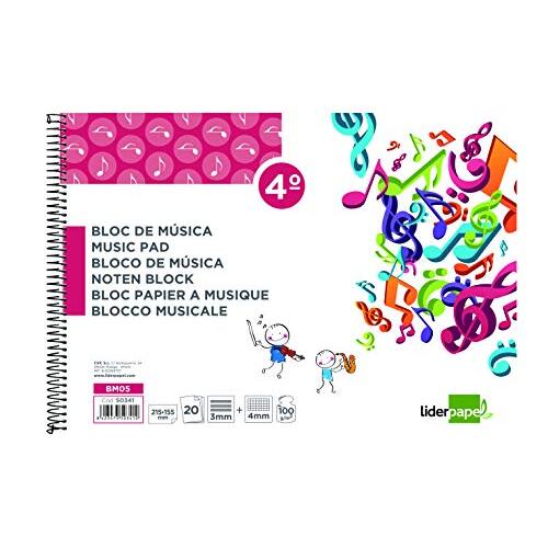 Bloc musical combinado con pentagrama y espacio cuadriculado - Liderpapel Bloc musical combinado con pentagrama y espacio cuadriculado - Liderpapel