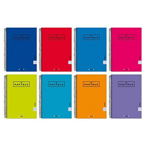 Papyrus Unipapel - Pack 5 cuadernos espiral con cubierta dura, folio, cierre coil-lock Papyrus Unipapel - Pack 5 cuadernos espiral con cubierta dura, folio, cierre coil-lock