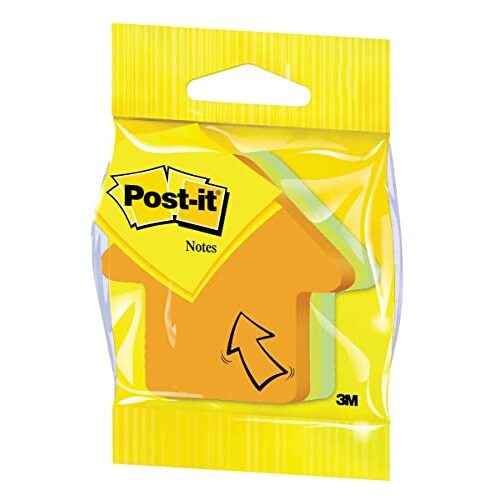 Post-it en forma de flecha, cubo 225 notas adhesivas, colores surtidos