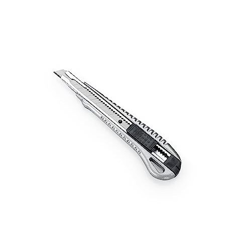 Dahle 10880 - Cúter con carcasa metálica y hoja estrecha de 9 mm, para uso profesional, cuchilla de segmentos tronzables Dahle 10880 - Cúter con carcasa metálica y hoja estrecha de 9 mm, para uso profesional, cuchilla de segmentos tronzables