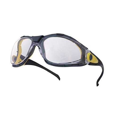 Delta Plus Pacaya - Gafas de seguridad incoloras UV400, negra/amarilla, ajuste patillas Delta Plus Pacaya - Gafas de seguridad incoloras UV400, negra/amarilla, ajuste patillas