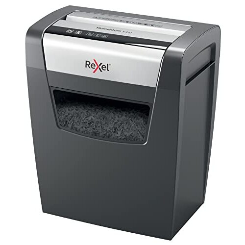 Rexel Duo X410 - Trituradora papel uso doméstico, 10 hojas, papelera 23 l, segura (DIN P4), gris grafito Rexel Duo X410 - Trituradora papel uso doméstico, 10 hojas, papelera 23 l, segura (DIN P4), gris grafito