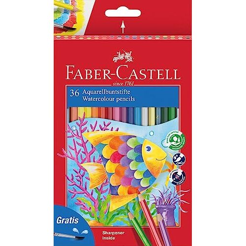 Faber-Castell - Estuche 36 lápices de colores ECO acuarelables, incluye pincel Faber-Castell - Estuche 36 lápices de colores ECO acuarelables, incluye pincel
