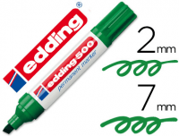 Edding 500, marcador punta biselada 2-7 mm, color verde