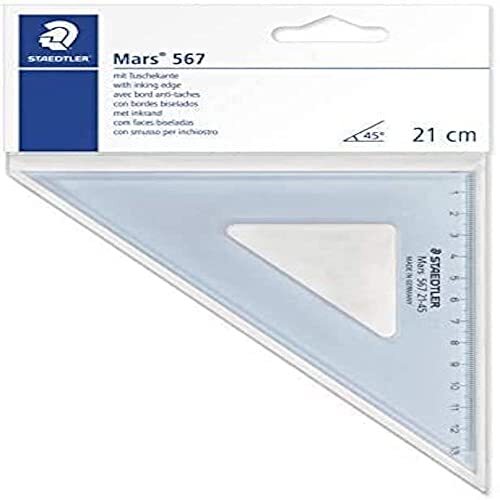 Escuadra 21 cm con bordes biselados - Staedtler Mars 567 Escuadra 21 cm con bordes biselados - Staedtler Mars 567