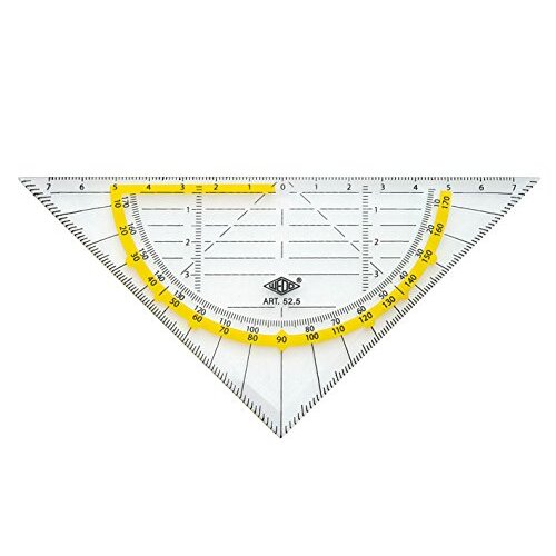 Wedo 0525 - Escuadra de geometría, 16 cm, plástico transparente Wedo 0525 - Escuadra de geometría, 16 cm, plástico transparente