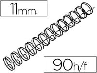 100 Canutillos wire negros de 11 mm del Nº7 para 90 hojas