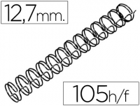 100 Canutillos wire negros de 12.7 mm del Nº8 para 105 hojas