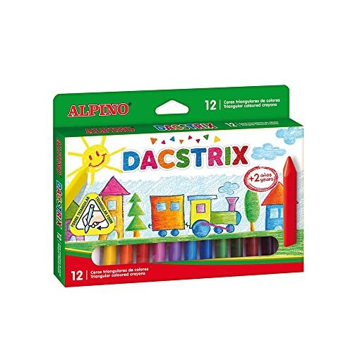 Alpino Dacstrix - Estuche 12 ceras de colores, a partir de 2 años, triangulares Alpino Dacstrix - Estuche 12 ceras de colores, a partir de 2 años, triangulares