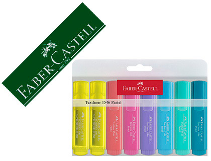 Faber-Castell 154662 - Subrayador (8 unidades), multicolor + 154681 -  Estuche con 8 marcadores fluorescentes tonos pastel Textliner 1546,  surtidos : : Oficina y papelería