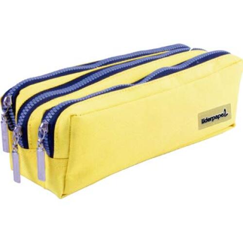 Liderpapel - Bolso escolar portatodo, con tres bolsillos, amarillo pastel, 18.5 × 8 × 7 cm Liderpapel - Bolso escolar portatodo, con tres bolsillos, amarillo pastel, 18.5 × 8 × 7 cm