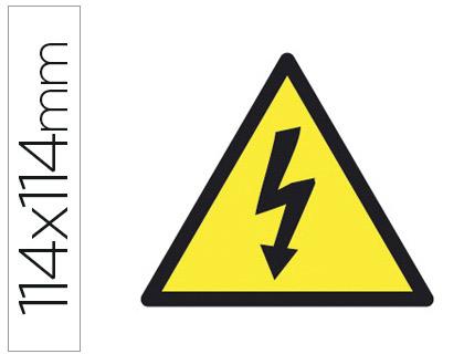 Etiqueta de riesgo eléctrico con símbolo de alta tensión