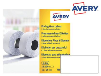 Etiquetas precios Avery blancas de 26×12 mm con adhesivo permanente