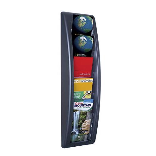 Fast Paperflow - Revistero de pared con cinco casilleros DIN A6 (17×6.45 cm), ideal para postales, color negro Fast Paperflow - Revistero de pared con cinco casilleros DIN A6 (17×6.45 cm), ideal para postales, color negro