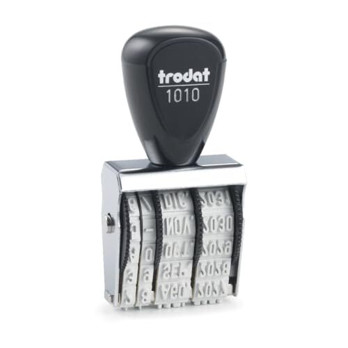 Trodat Classic - Fechador manual, meses en abreviatura en castellano, 4 × 26 mm, entintaje manual Trodat Classic - Fechador manual, meses en abreviatura en castellano, 4 × 26 mm, entintaje manual