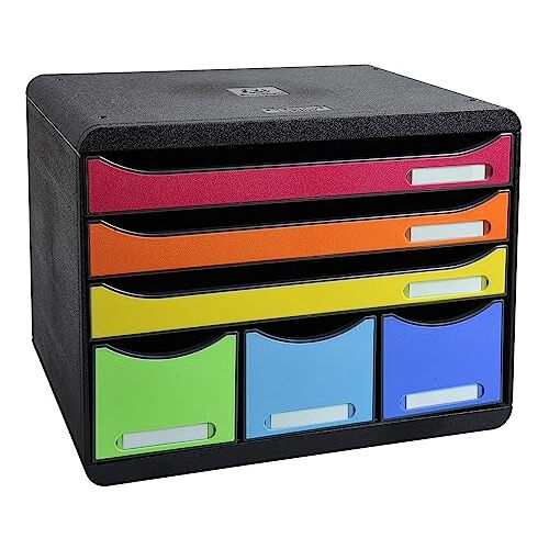 Fichero multicolor de sobremesa con 6 cajones, 270×355×271 mm - Exacompta Iderama Arlequín Fichero multicolor de sobremesa con 6 cajones, 270×355×271 mm - Exacompta Iderama Arlequín