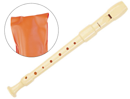 Flauta desmontable de plástico Hohner con funda naranja