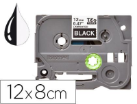 Cinta q-connect tze-335 negro-blanco 12mm longitud 8mt