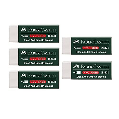 5 gomas de borrar libres de PVC - Faber Castell 188121 5 gomas de borrar libres de PVC - Faber Castell 188121