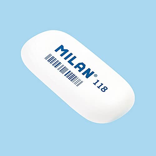 Caja 18 gomas de borrar oavaladas, miga de pan, Milan 118 Caja 18 gomas de borrar oavaladas, miga de pan, Milan 118