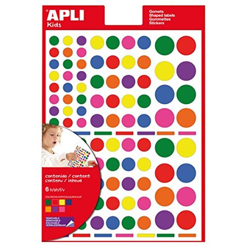 Apli 12970 - Pack 624 gomets, circulos multicolor Apli 12970 - Pack 624 gomets, circulos multicolor