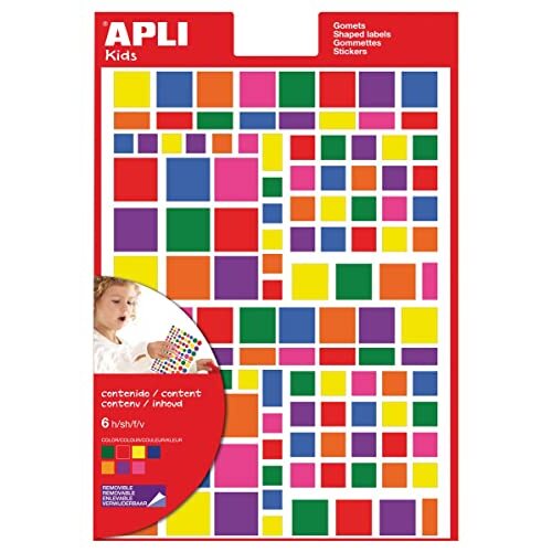 Apli 12971 - Pack etiquetas multicolor cuadradas (756 unidades) Apli 12971 - Pack etiquetas multicolor cuadradas (756 unidades)